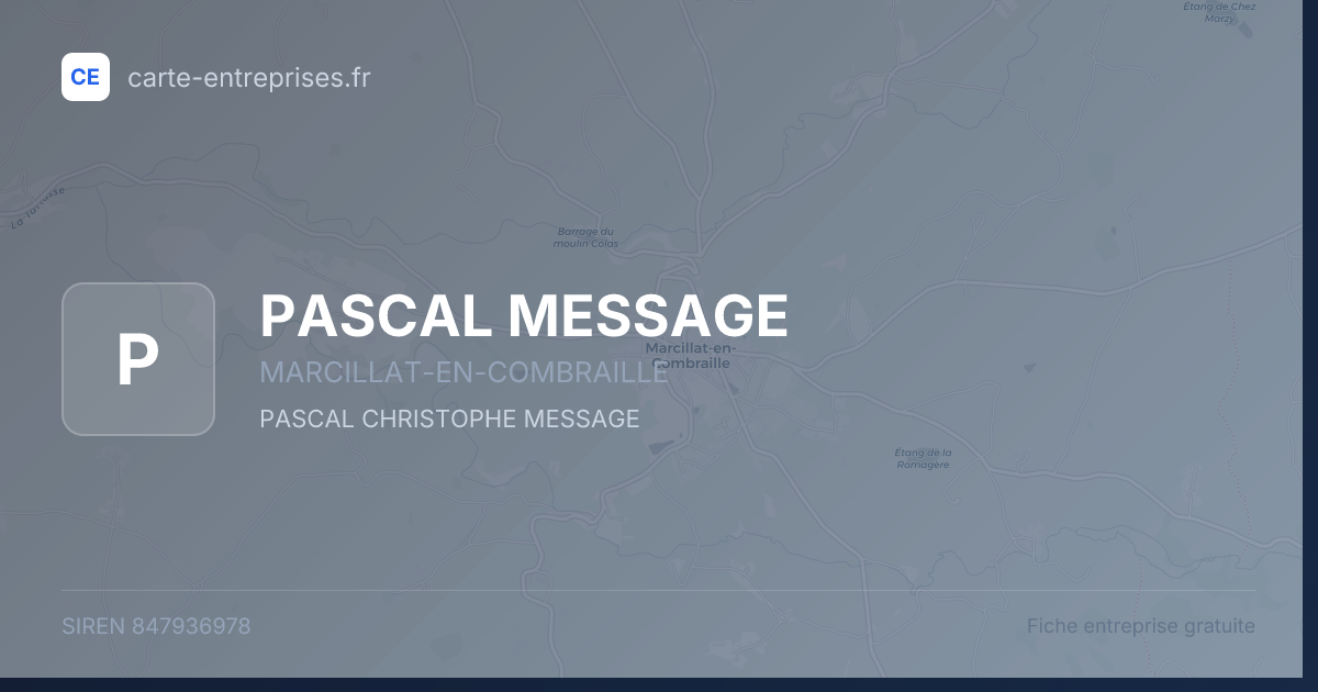 PASCAL MESSAGE — 847936978 — fiche entreprise