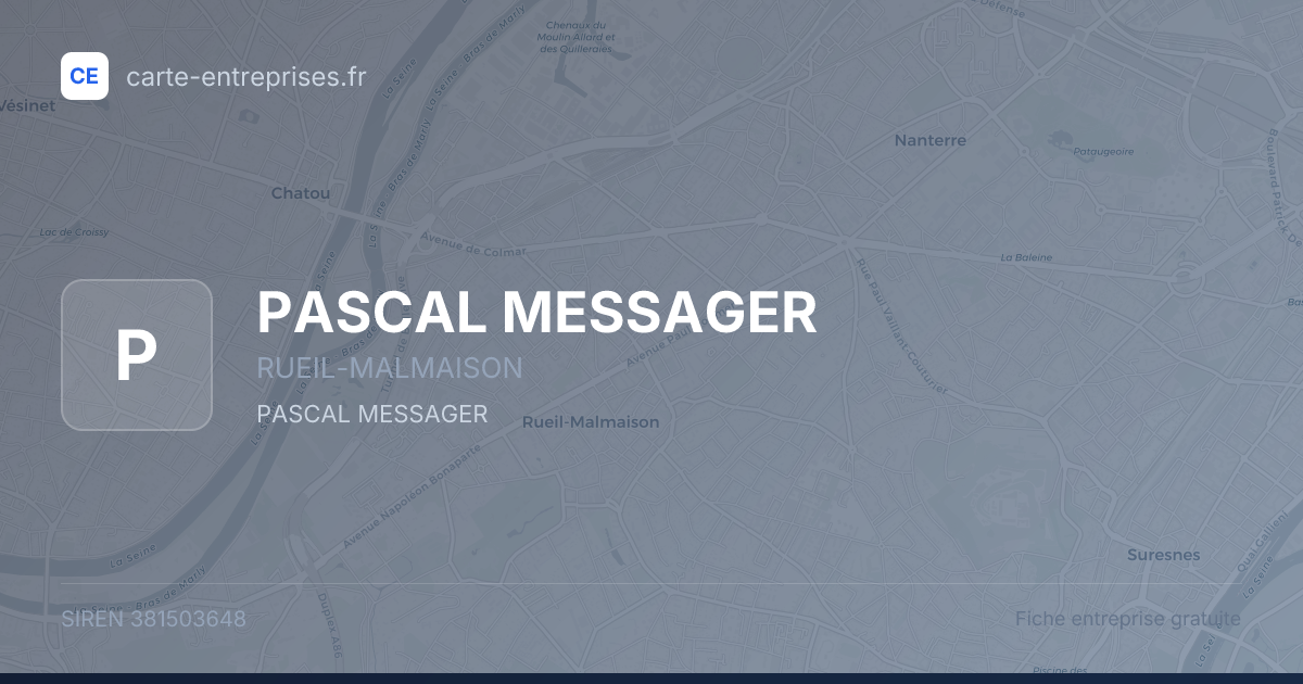 PASCAL MESSAGER — 381503648 — fiche entreprise