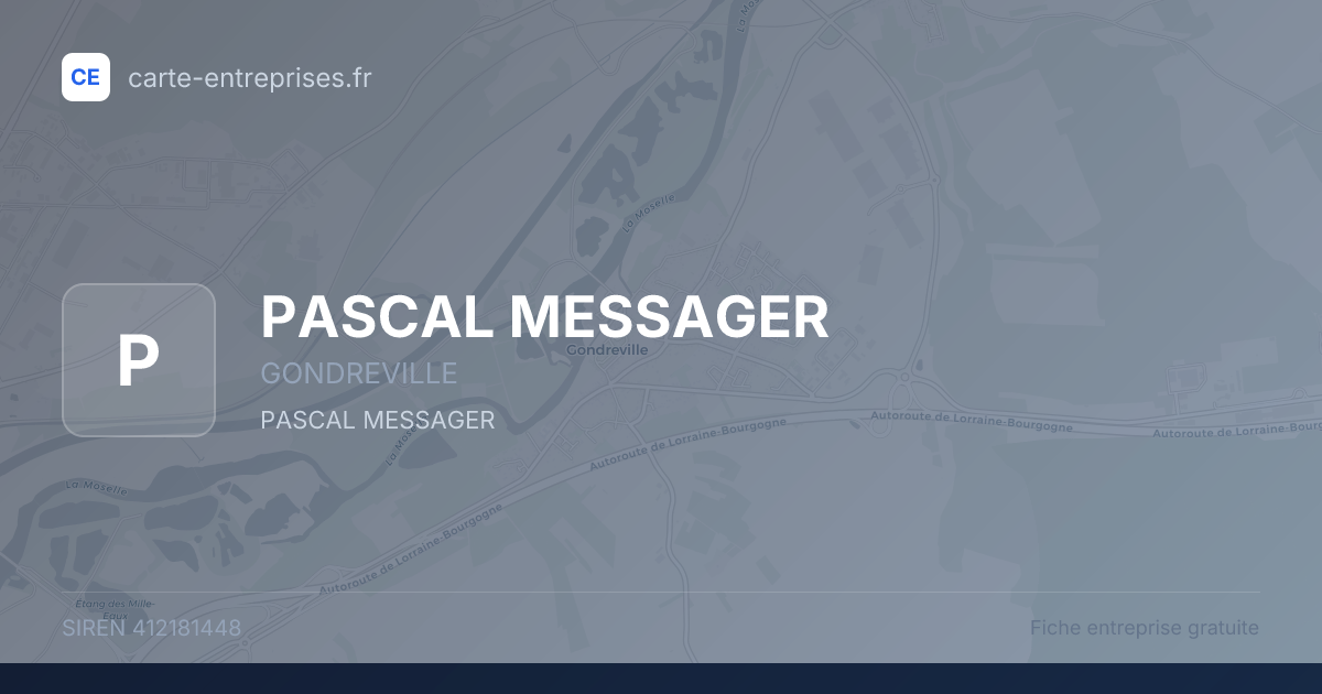 PASCAL MESSAGER — 412181448 — fiche entreprise