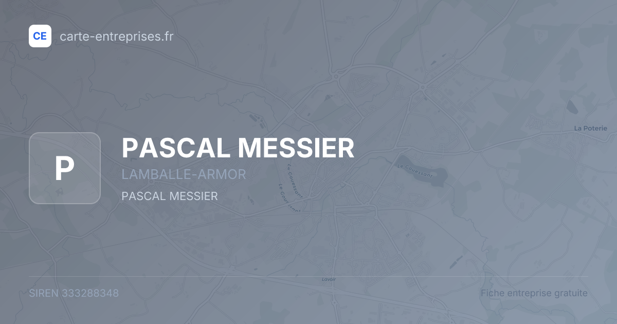 PASCAL MESSIER — 333288348 — fiche entreprise
