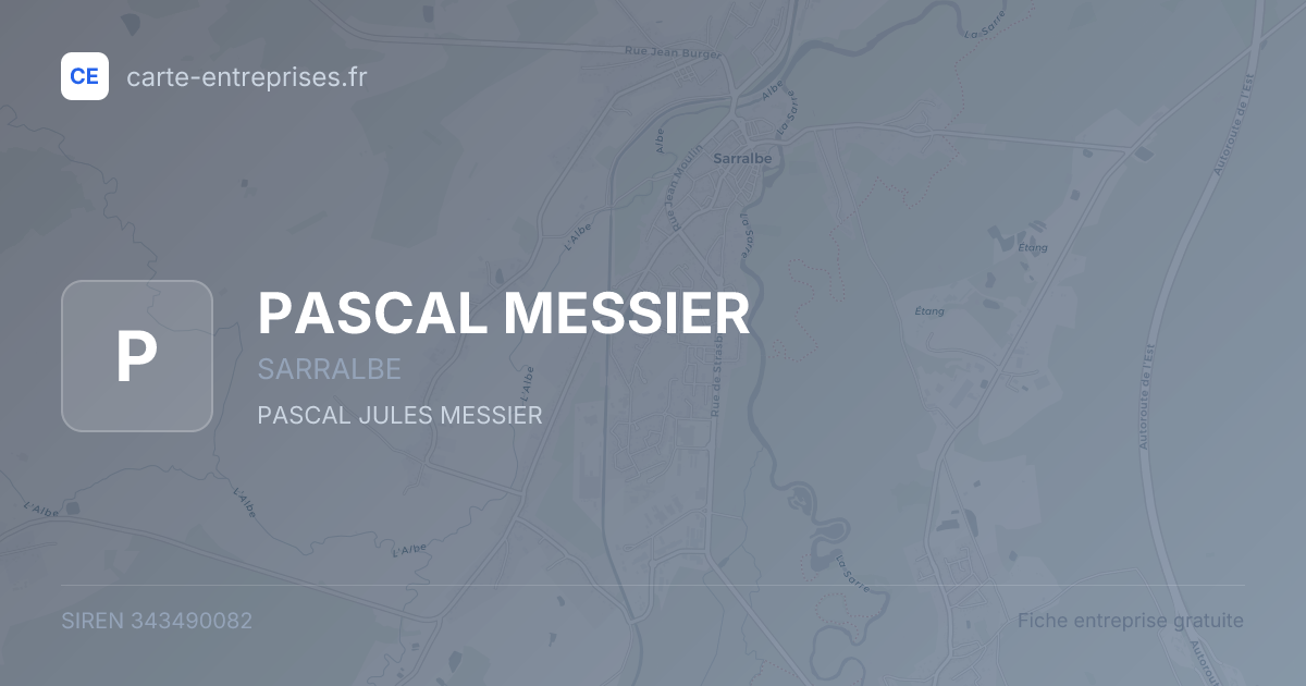 PASCAL MESSIER — 343490082 — fiche entreprise