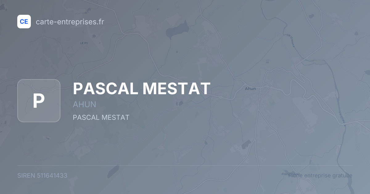 PASCAL MESTAT — 511641433 — fiche entreprise