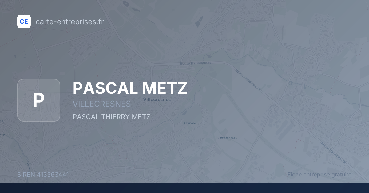 PASCAL METZ — 413363441 — fiche entreprise