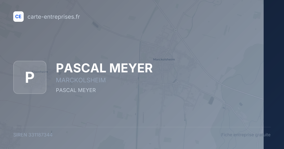PASCAL MEYER — 331187344 — fiche entreprise