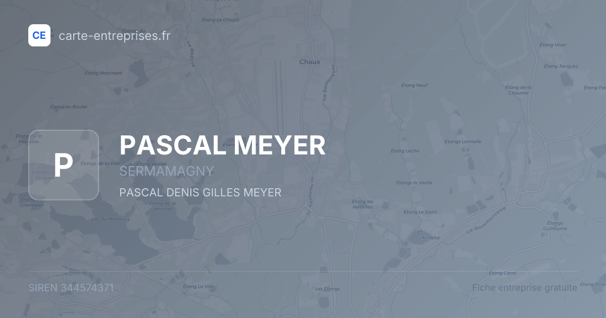 PASCAL MEYER — 344574371 — fiche entreprise