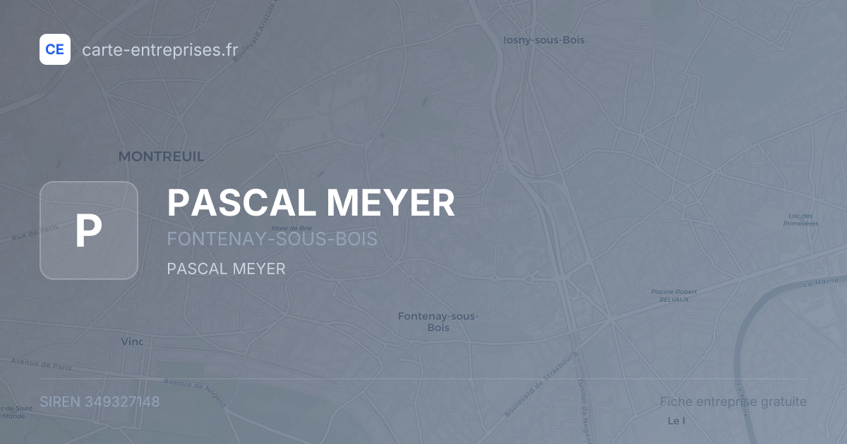 PASCAL MEYER — 349327148 — fiche entreprise