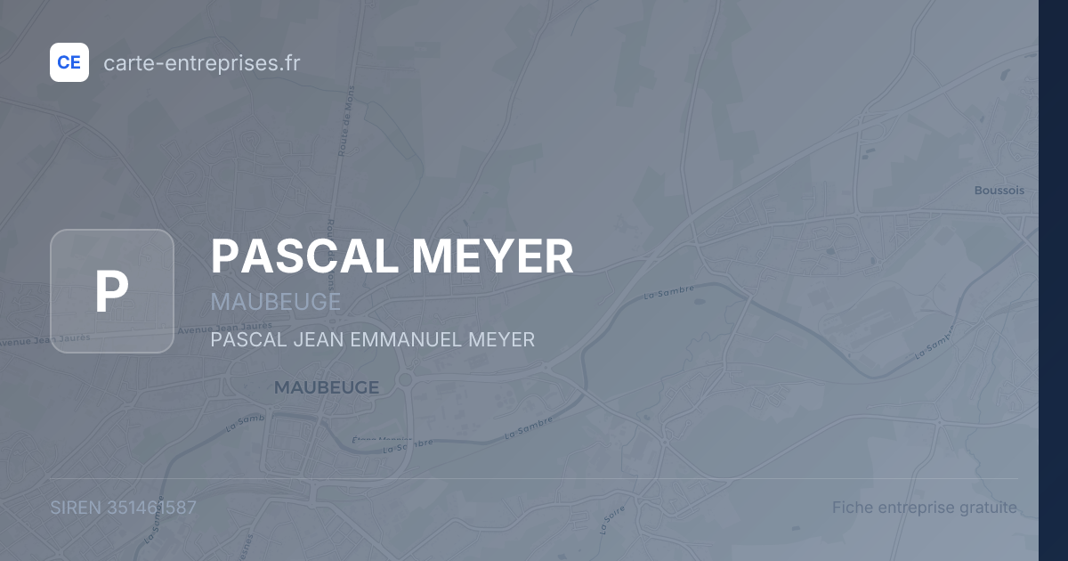 PASCAL MEYER — 351461587 — fiche entreprise