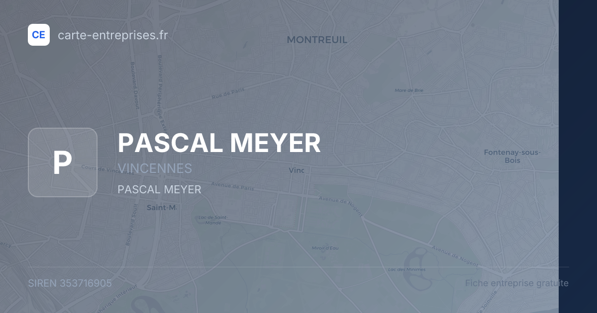 PASCAL MEYER — 353716905 — fiche entreprise