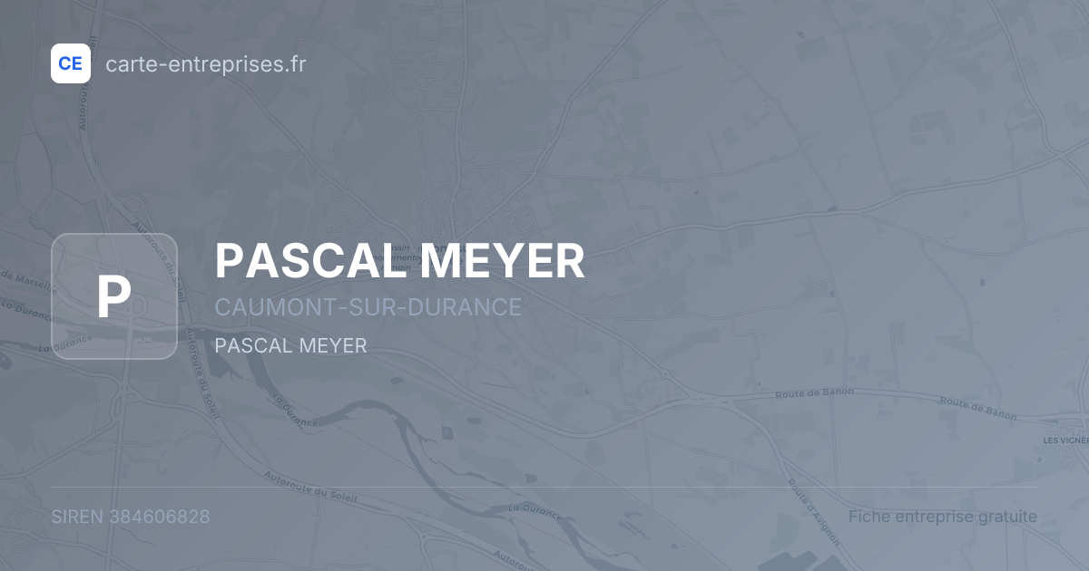 PASCAL MEYER — 384606828 — fiche entreprise