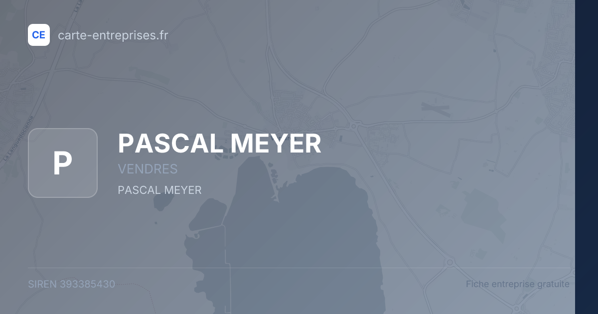 PASCAL MEYER — 393385430 — fiche entreprise