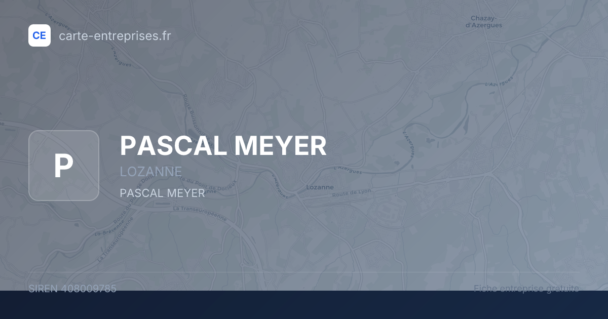 PASCAL MEYER — 408009785 — fiche entreprise