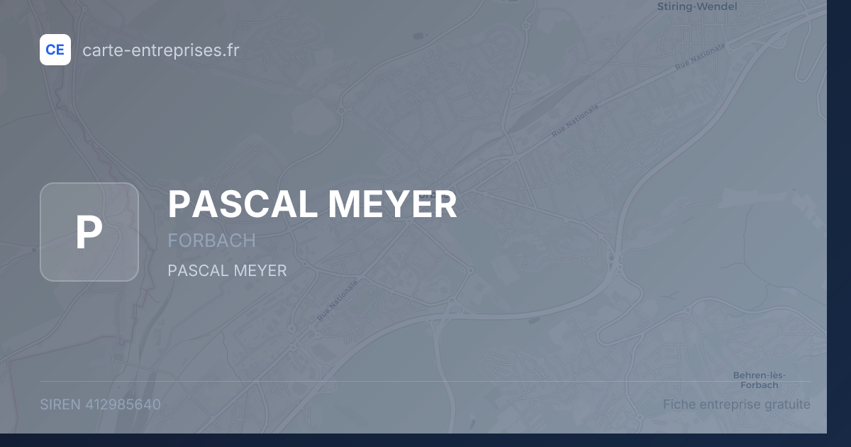 PASCAL MEYER — 412985640 — fiche entreprise
