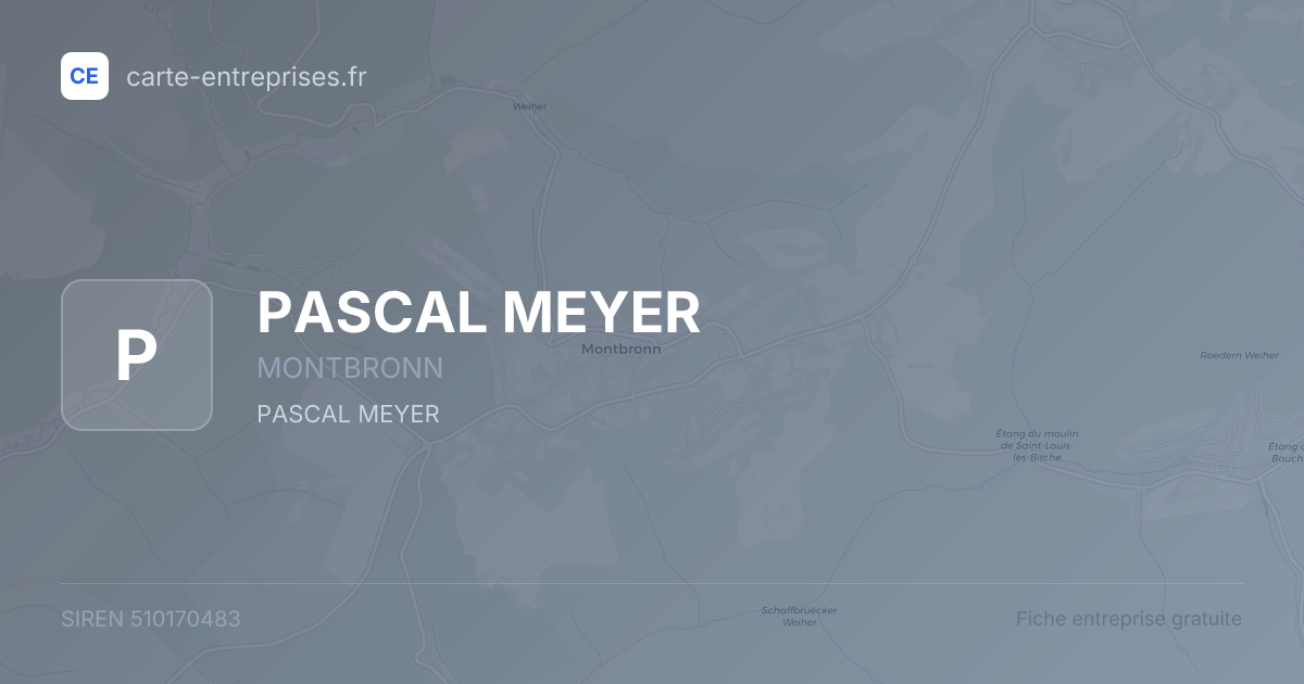 PASCAL MEYER — 510170483 — fiche entreprise