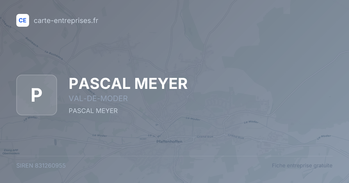 PASCAL MEYER — 831260955 — fiche entreprise