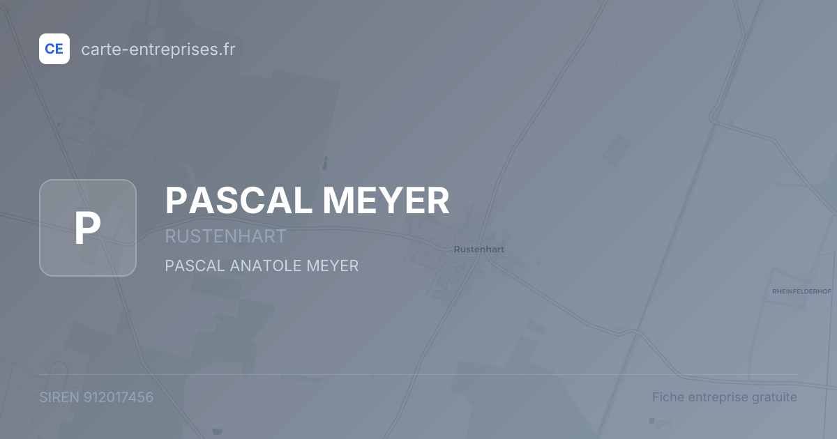 PASCAL MEYER — 912017456 — fiche entreprise