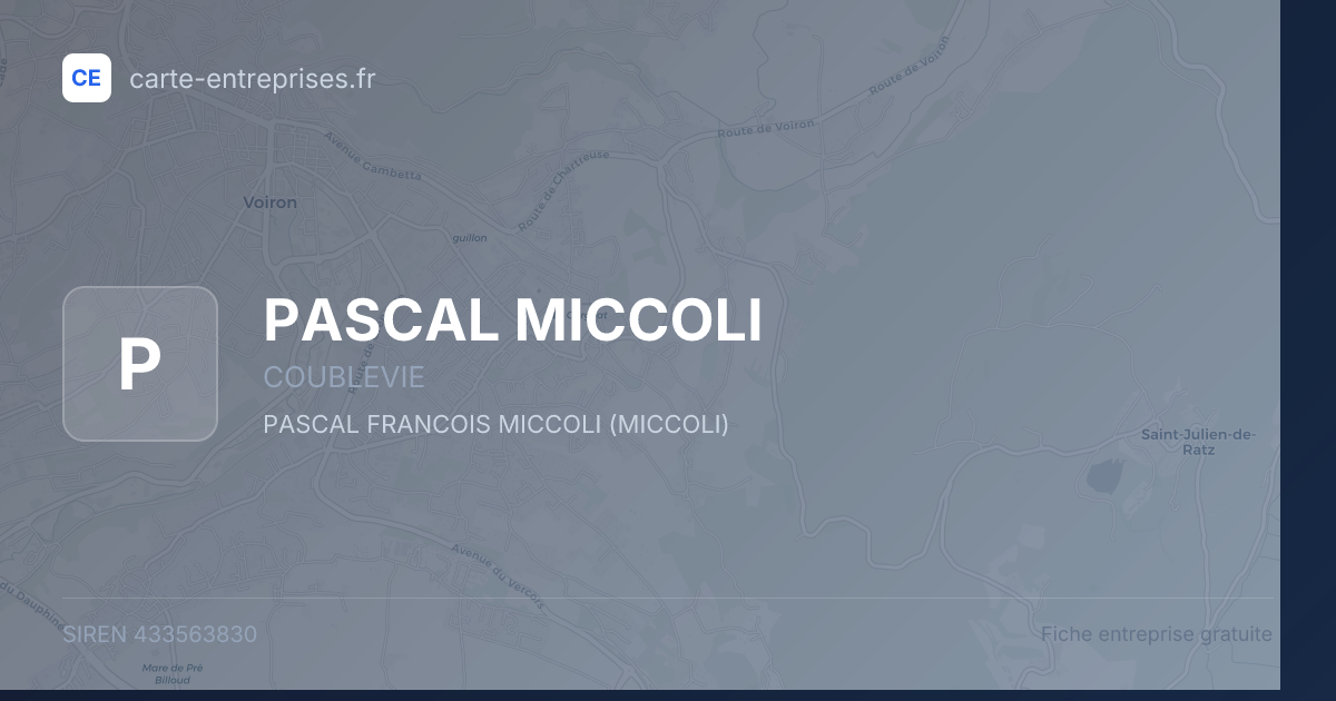 PASCAL MICCOLI — 433563830 — fiche entreprise