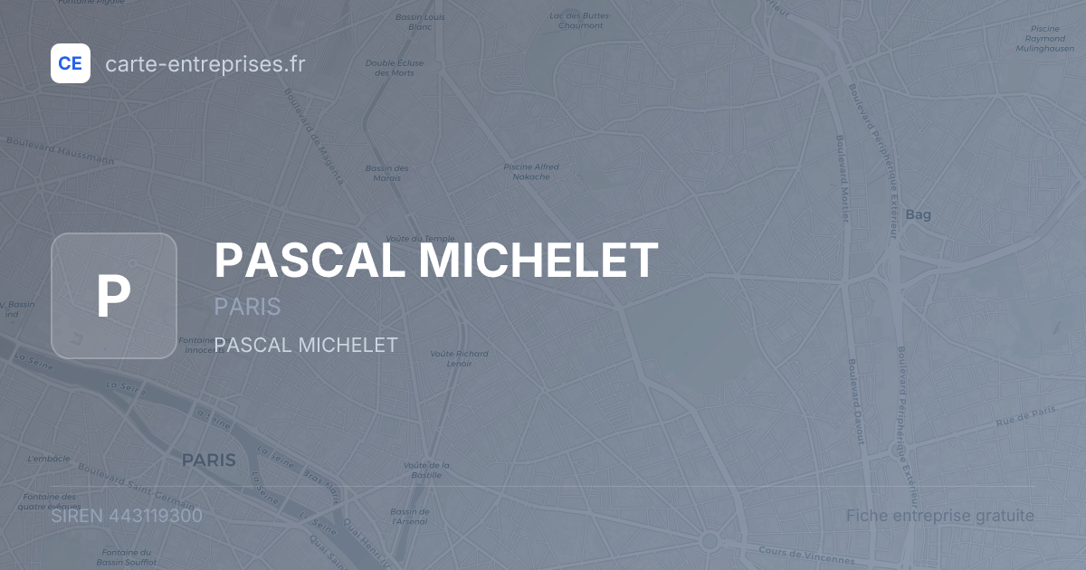 PASCAL MICHELET — 443119300 — fiche entreprise