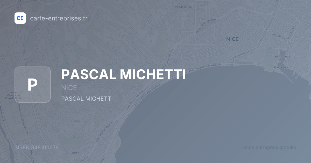 PASCAL MICHETTI — 348100678 — fiche entreprise