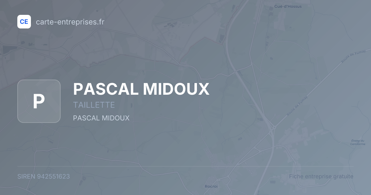 PASCAL MIDOUX — 942551623 — fiche entreprise