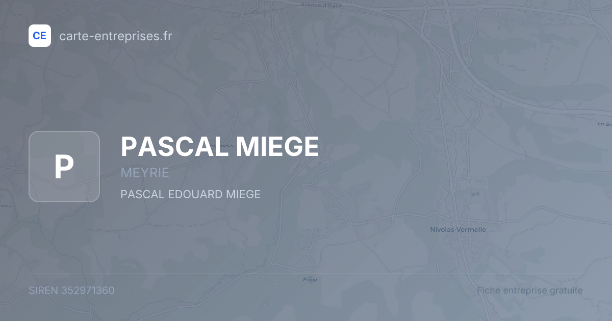 PASCAL MIEGE — 352971360 — fiche entreprise