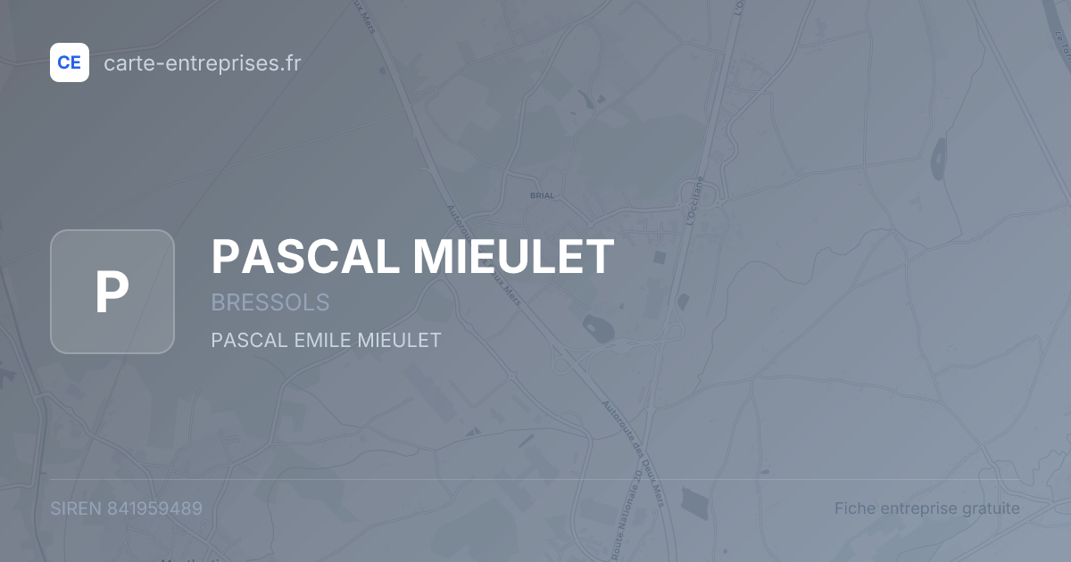 PASCAL MIEULET — 841959489 — fiche entreprise