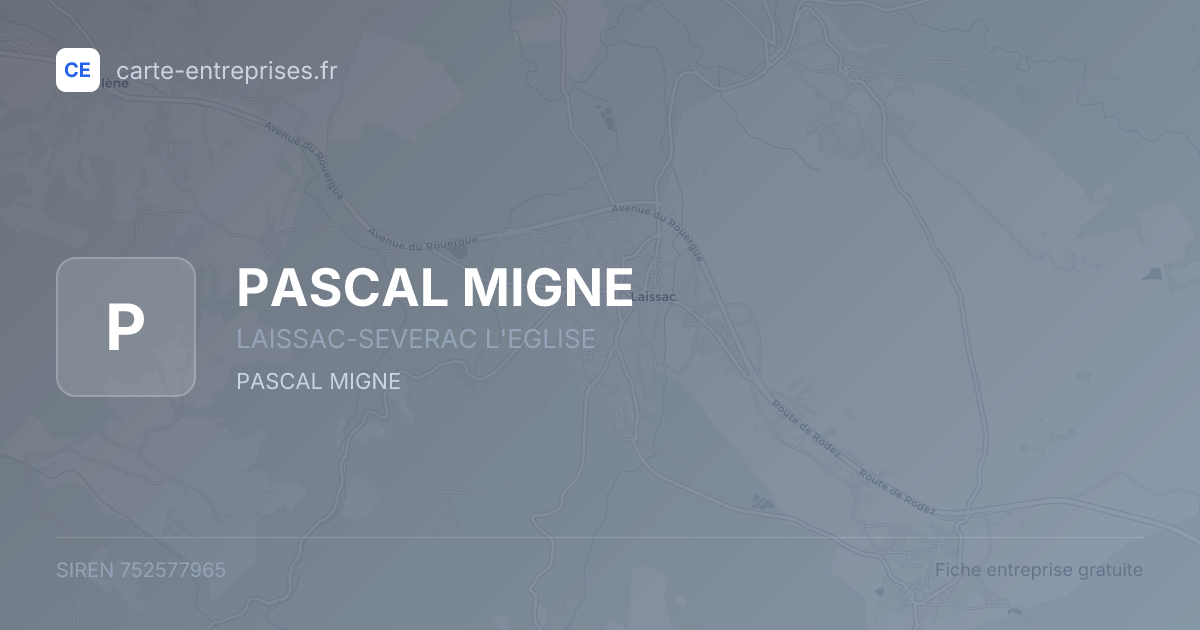 PASCAL MIGNE — 752577965 — fiche entreprise