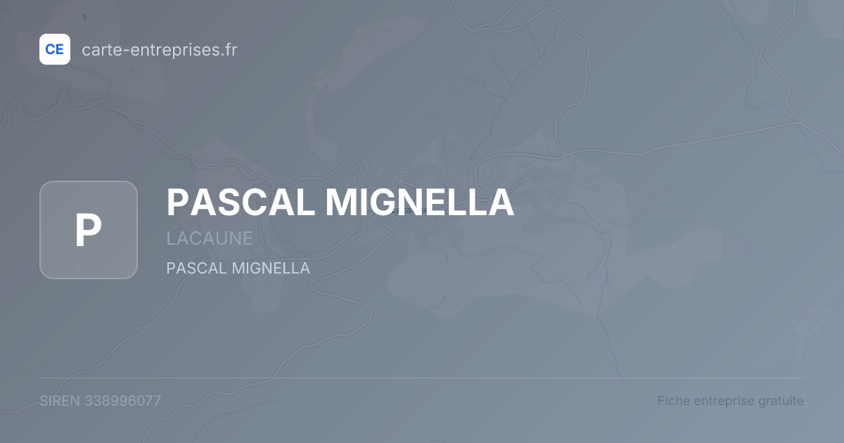 PASCAL MIGNELLA — 338996077 — fiche entreprise