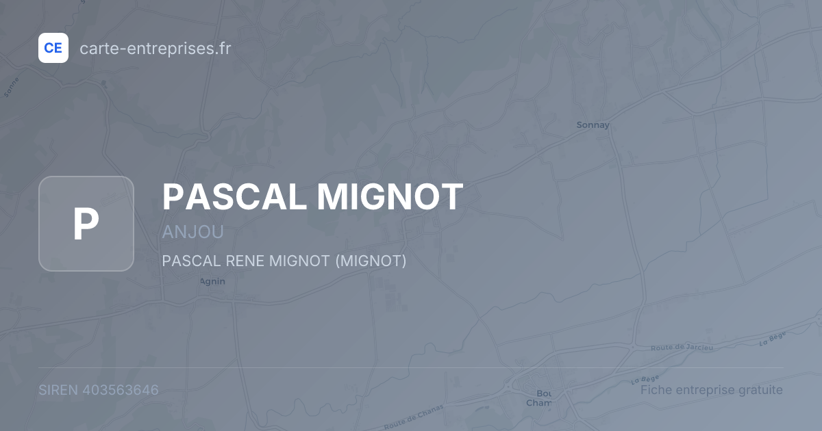 PASCAL MIGNOT — 403563646 — fiche entreprise