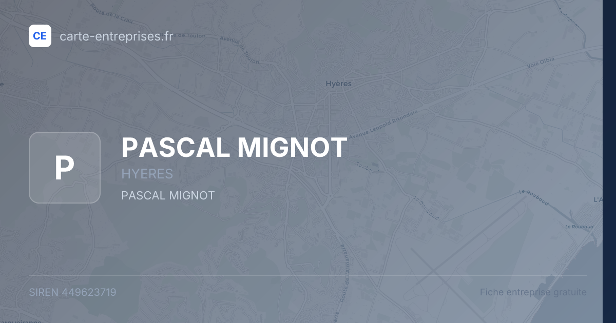 PASCAL MIGNOT — 449623719 — fiche entreprise