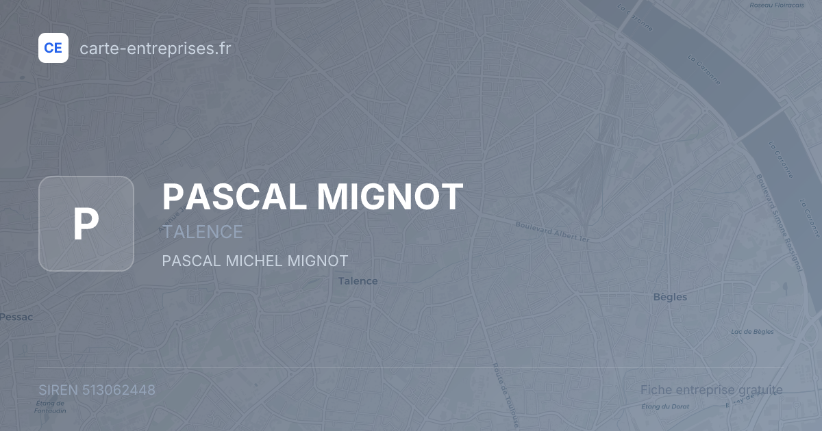 PASCAL MIGNOT — 513062448 — fiche entreprise