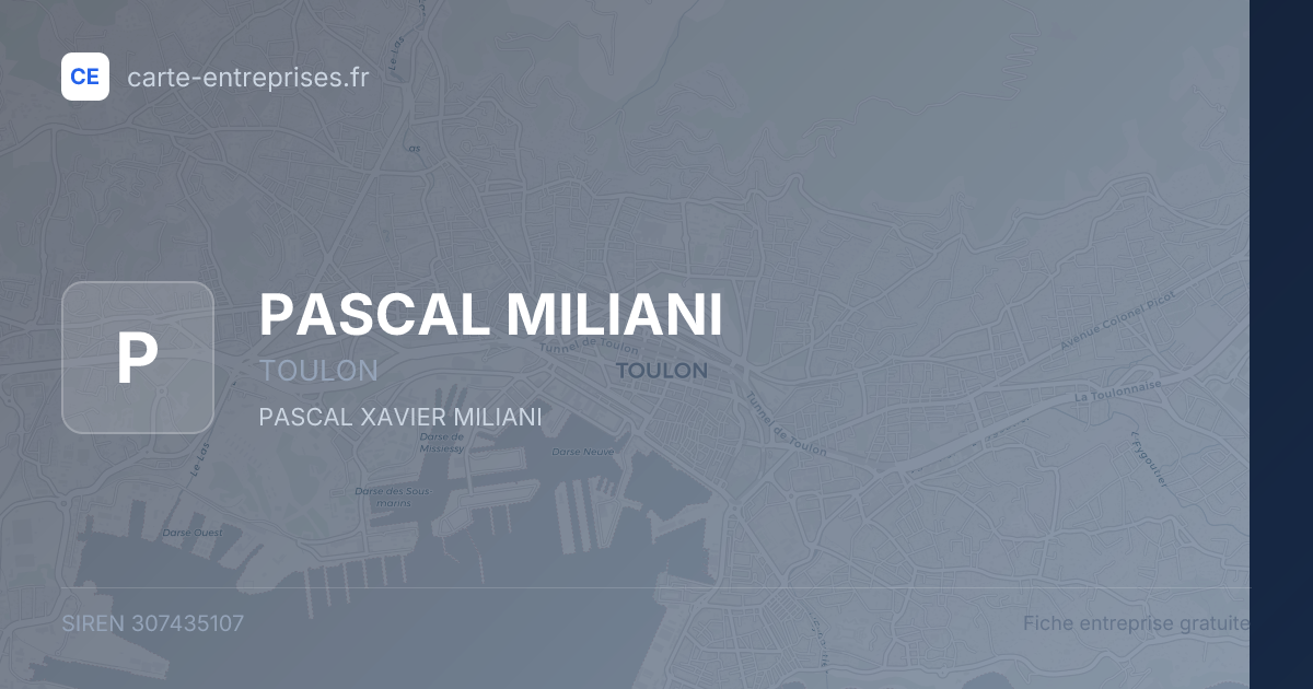 PASCAL MILIANI — 307435107 — fiche entreprise