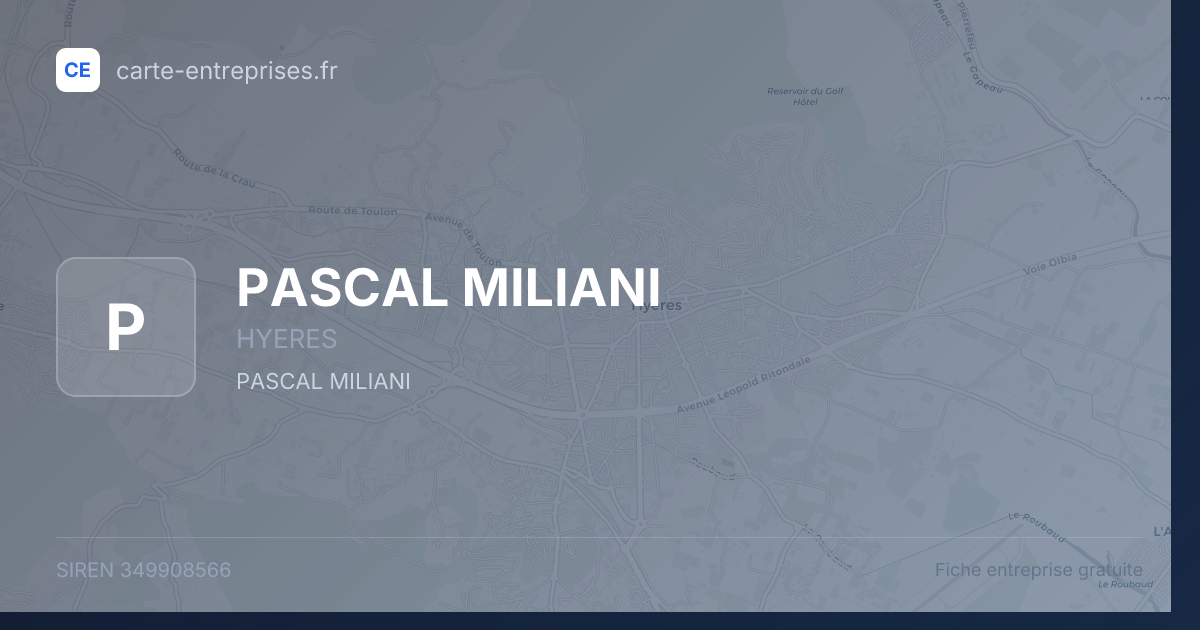 PASCAL MILIANI — 349908566 — fiche entreprise