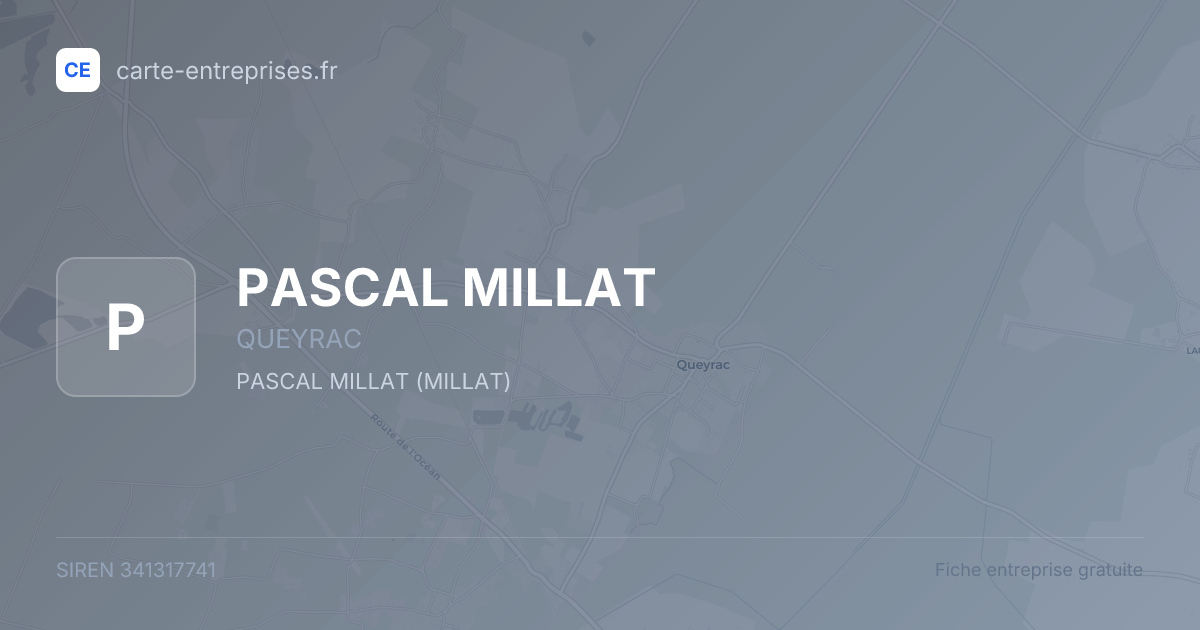 PASCAL MILLAT — 341317741 — fiche entreprise