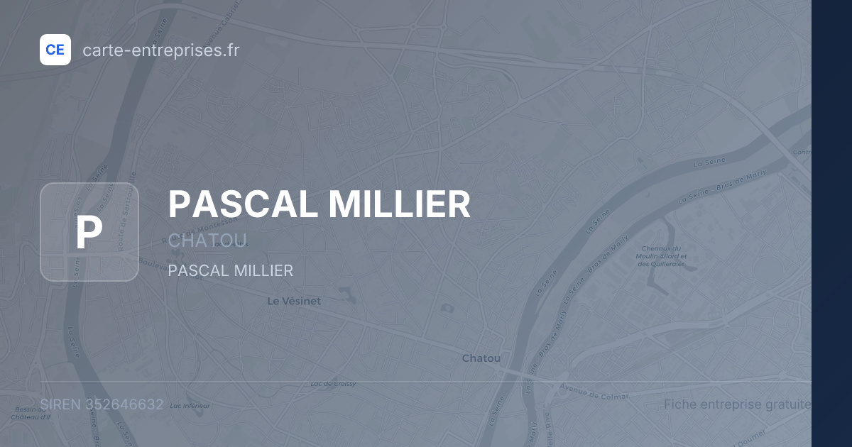 PASCAL MILLIER — 352646632 — fiche entreprise
