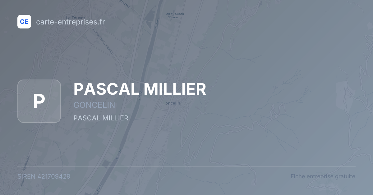 PASCAL MILLIER — 421709429 — fiche entreprise