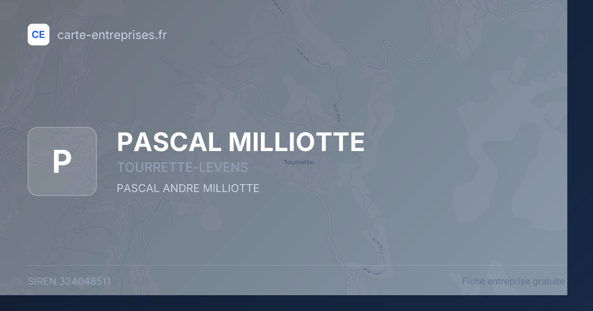 PASCAL MILLIOTTE — 324048511 — fiche entreprise
