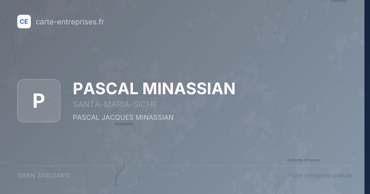 PASCAL MINASSIAN — 384034815 — fiche entreprise