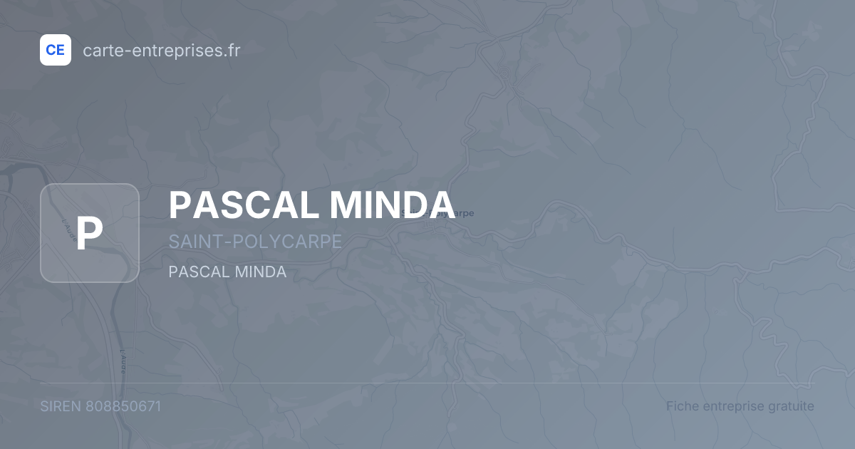 PASCAL MINDA — 808850671 — fiche entreprise