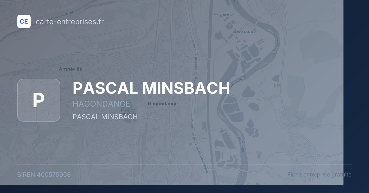 PASCAL MINSBACH — 400575908 — fiche entreprise