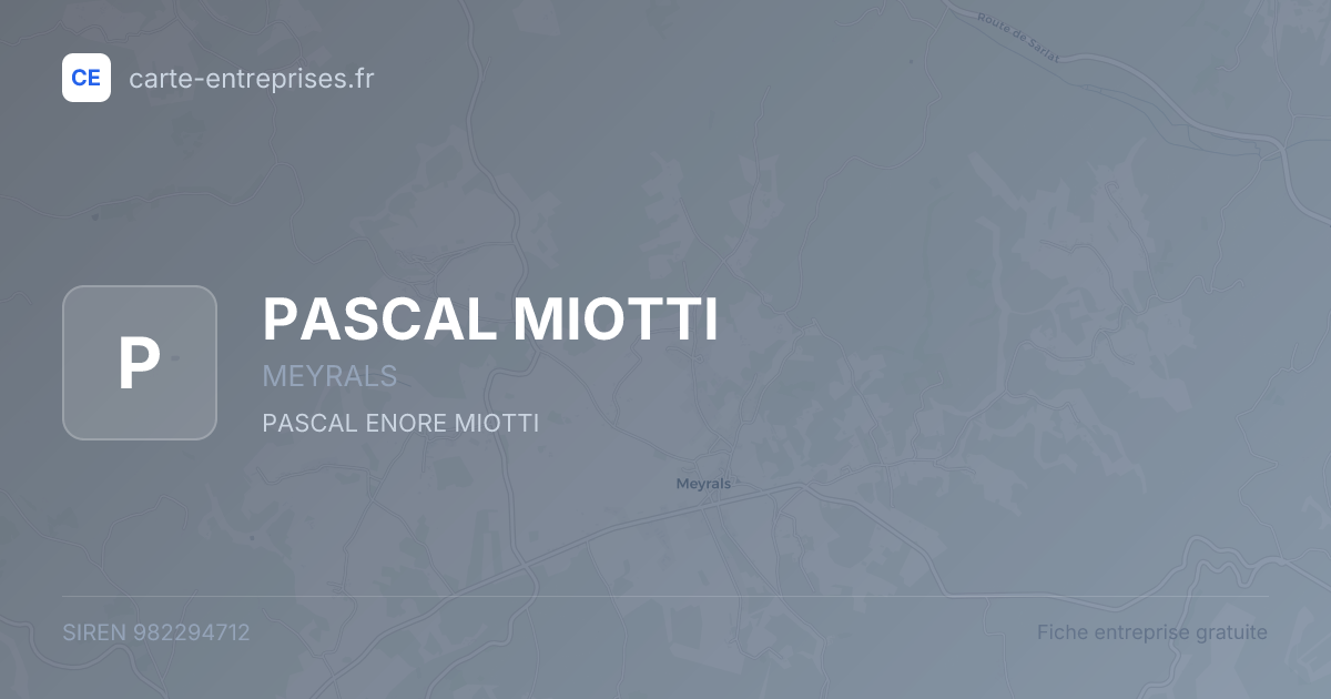PASCAL MIOTTI — 982294712 — fiche entreprise