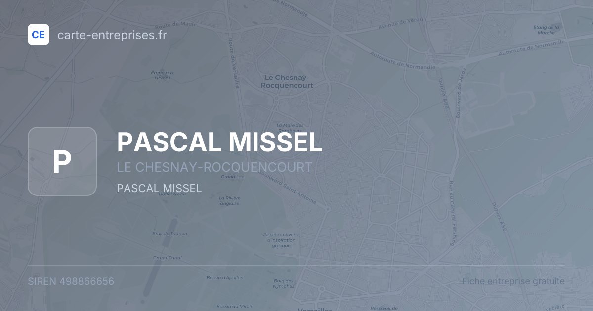 PASCAL MISSEL — 498866656 — fiche entreprise
