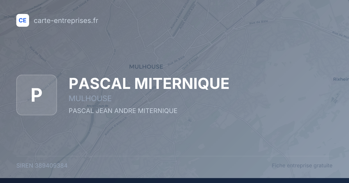 PASCAL MITERNIQUE — 389409384 — fiche entreprise