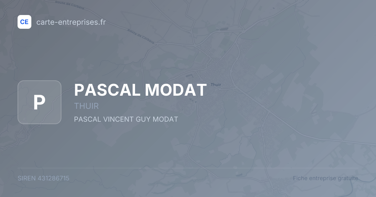PASCAL MODAT — 431286715 — fiche entreprise
