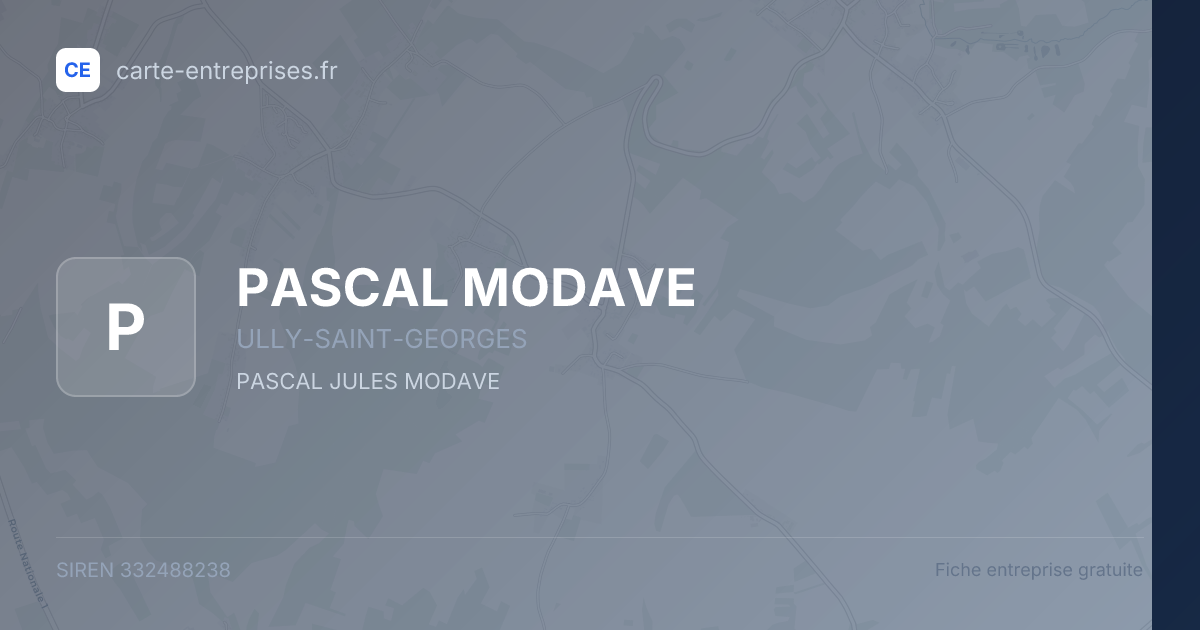 PASCAL MODAVE — 332488238 — fiche entreprise