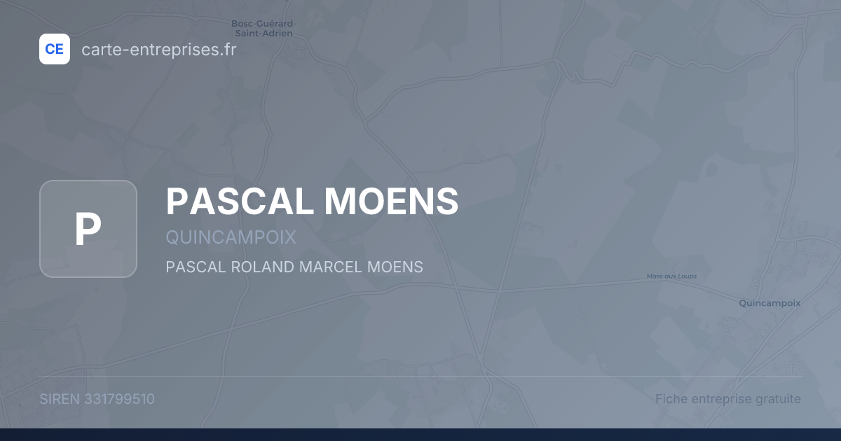 PASCAL MOENS — 331799510 — fiche entreprise