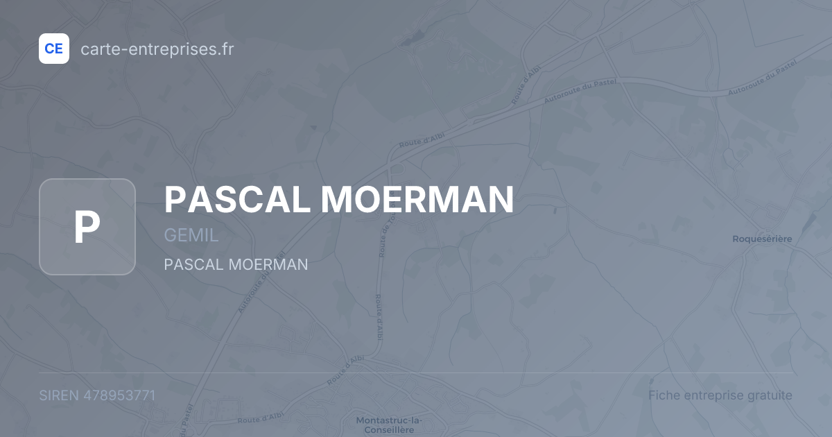 PASCAL MOERMAN — 478953771 — fiche entreprise