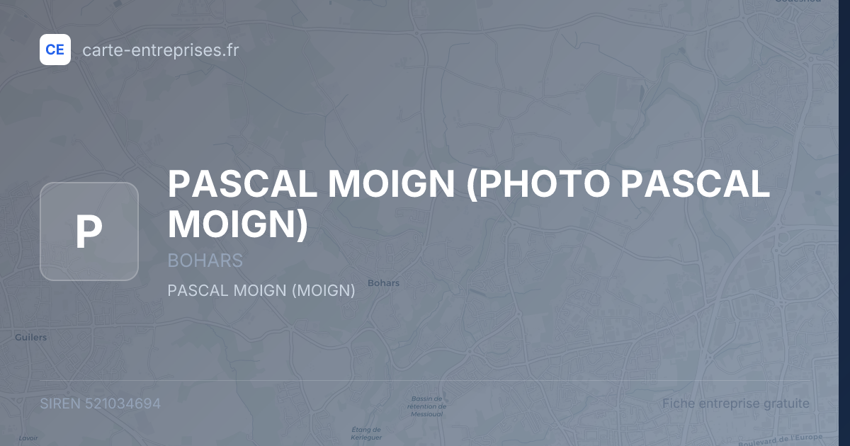 PASCAL MOIGN (PHOTO PASCAL MOIGN) — 521034694 — fiche entreprise