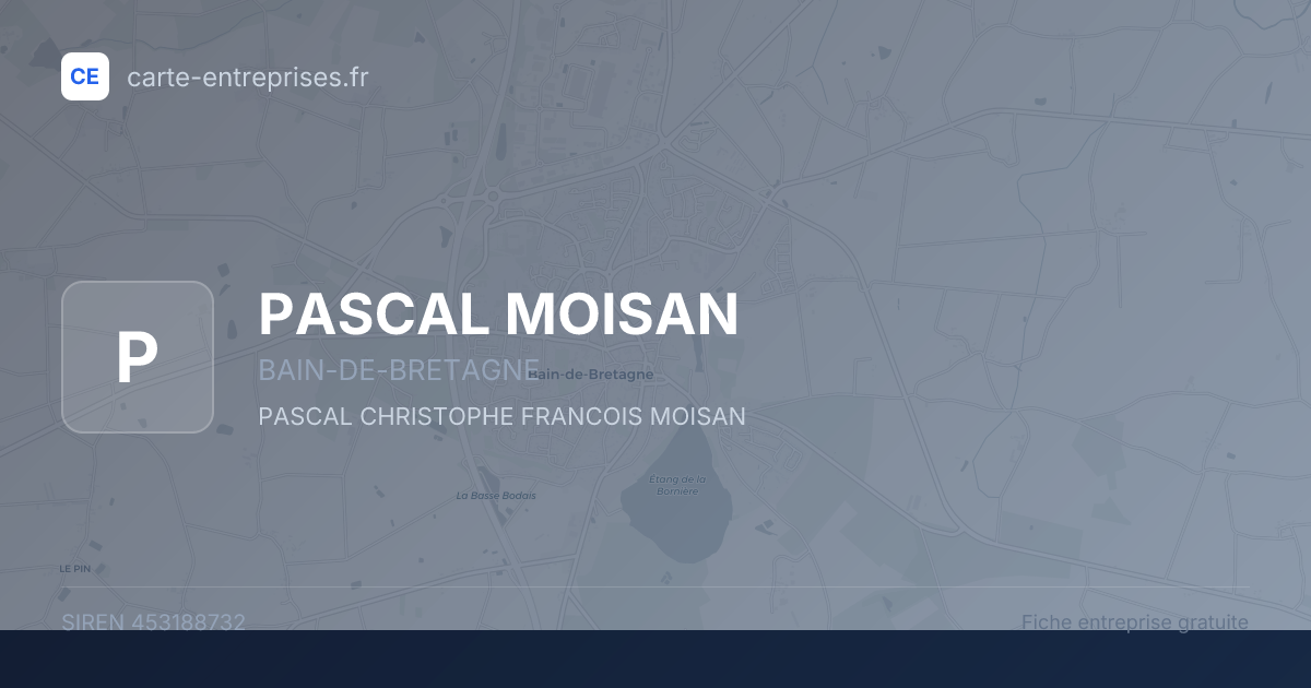 PASCAL MOISAN — 453188732 — fiche entreprise