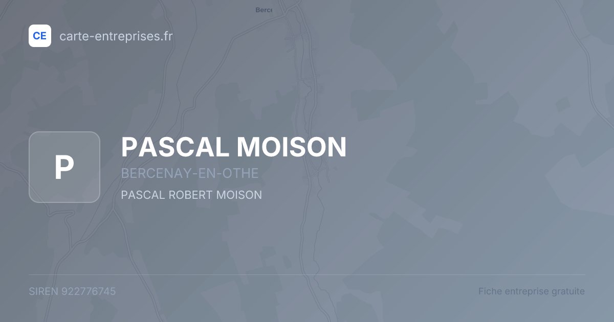 PASCAL MOISON — 922776745 — fiche entreprise