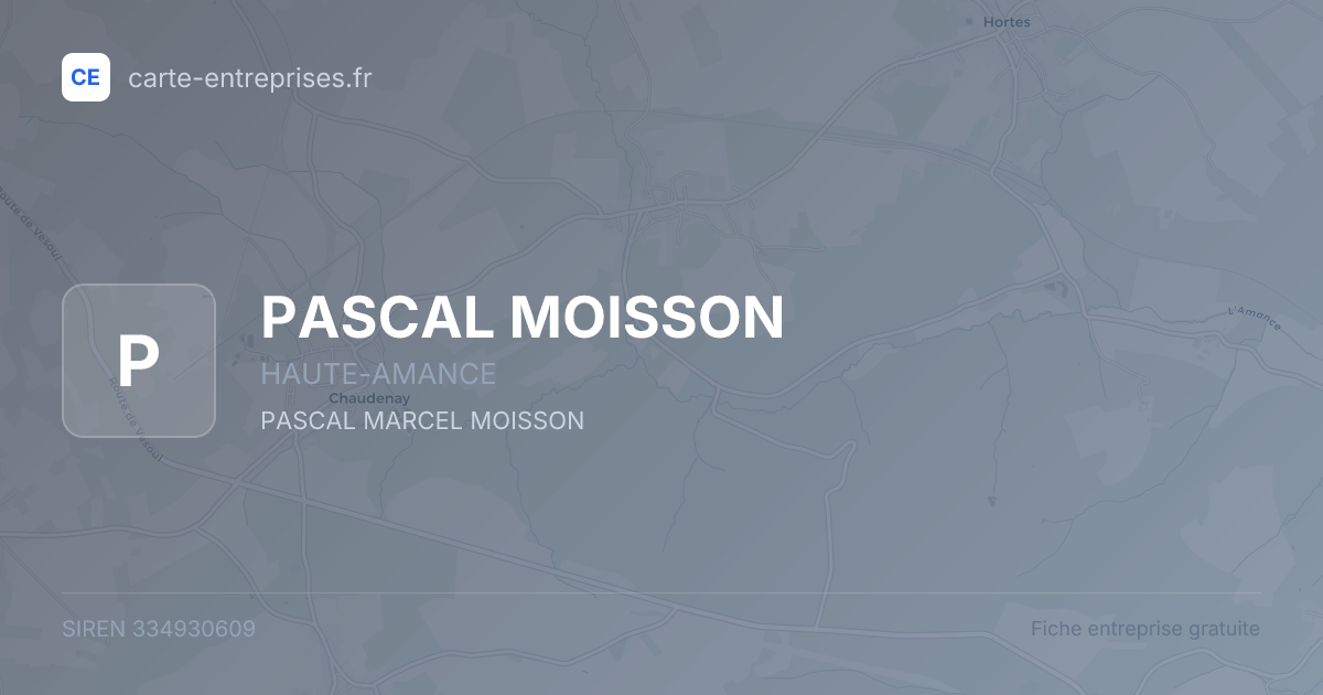 PASCAL MOISSON — 334930609 — fiche entreprise